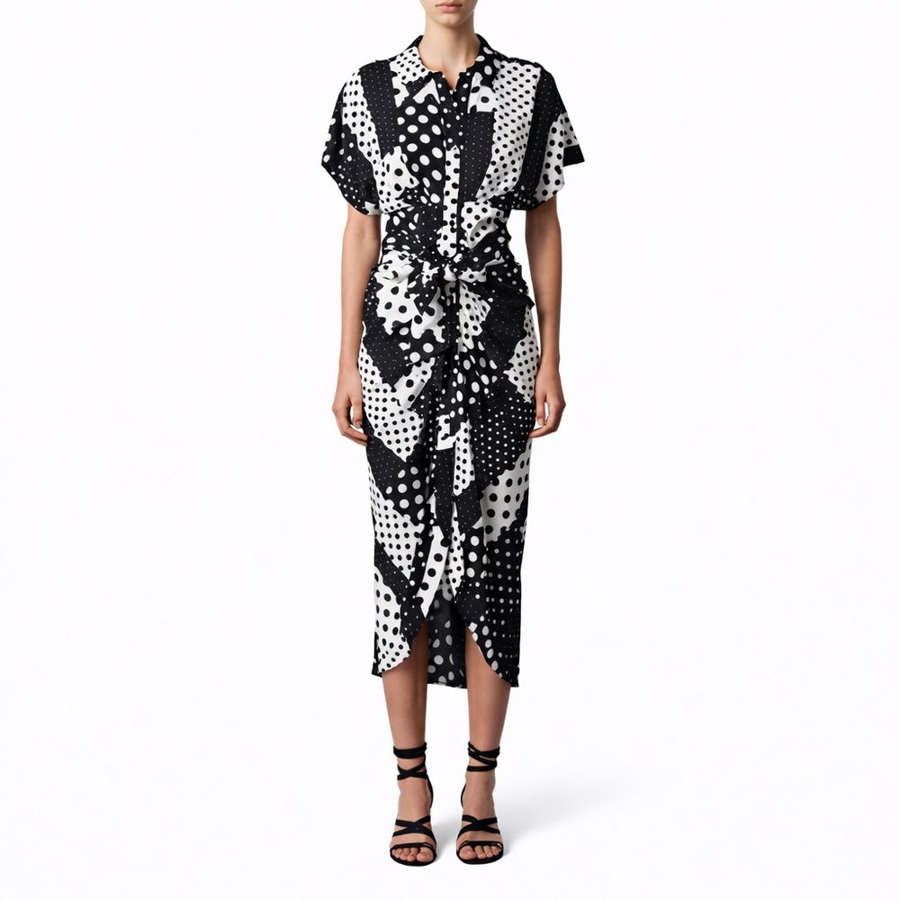 Le Superbe 6 Miko Dress Hi-Lo Hem collage 0109 collage polka dot maxi